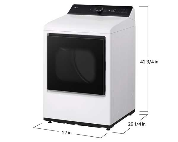 White Electric Dryer HE 7.3' second view
