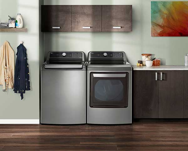 image of grey washer dryer pair