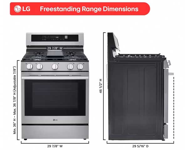 Black Stainless Gas Range second view