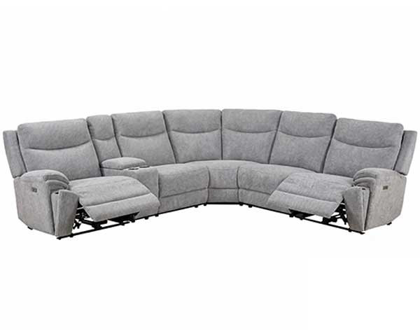 Reclining Sectional 6 Piece Grey Reclining Sectional 6 Piece Grey