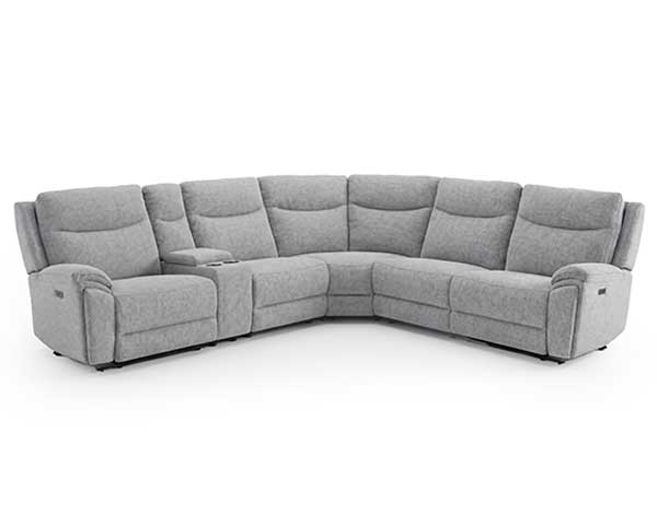 Grey Power Reclining Sectional 6 Piece second view