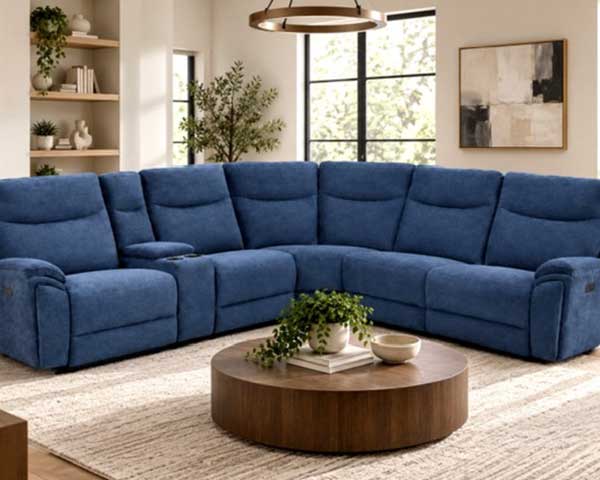 Power Reclining Sectional 6 Piece Indigo Power Reclining Sectional 6 Piece Indigo