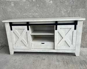 rent to own 60" White TV Stand in Lawrence, KS.