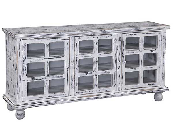 62" Distressed TV Stand Grey