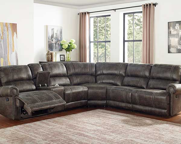 Walnut-Colored Sofa Sectional That Reclines 3 Piece
