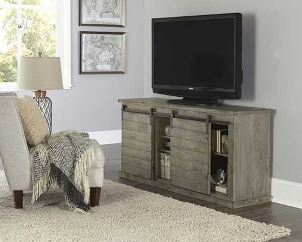 Sliding Barn Door TV Stand Wood 64"