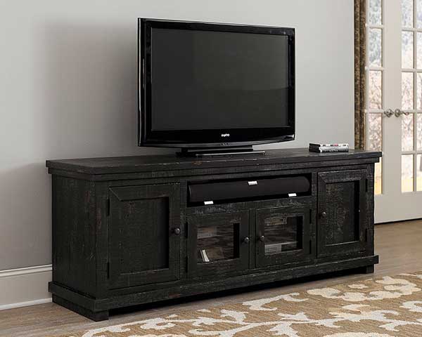 TV Stand 74" Wood Black