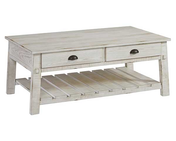 Rustic Coffee Table Wood Cream