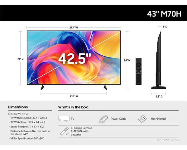 43" Mini LED 4K Smart TV second view