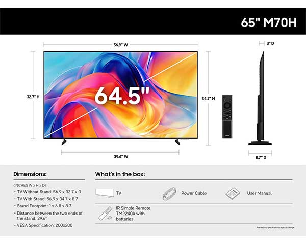 65" Mini LED 4K Smart TV second view