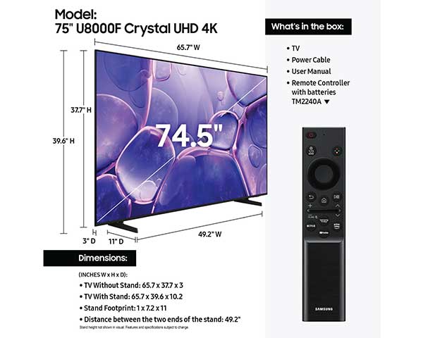 75" LED 4K Smart TV second view