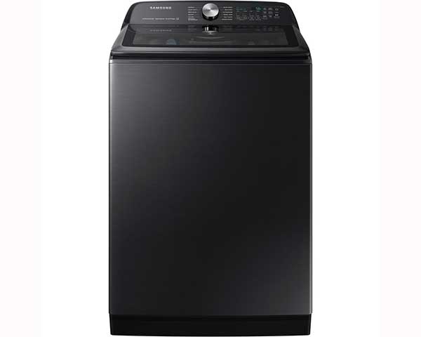 Quiet Smart Top Load Washer With Super Speed Wash in Brushed Black HE 5.1'