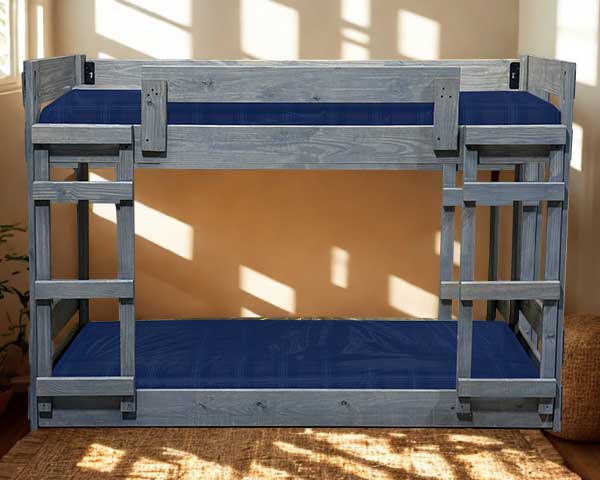 Twin-Over-Twin Boltless Bunk Bed Driftwood second view