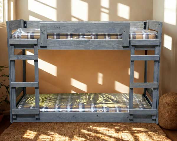 Twin-Over-Twin Boltless Bunk Bed Driftwood