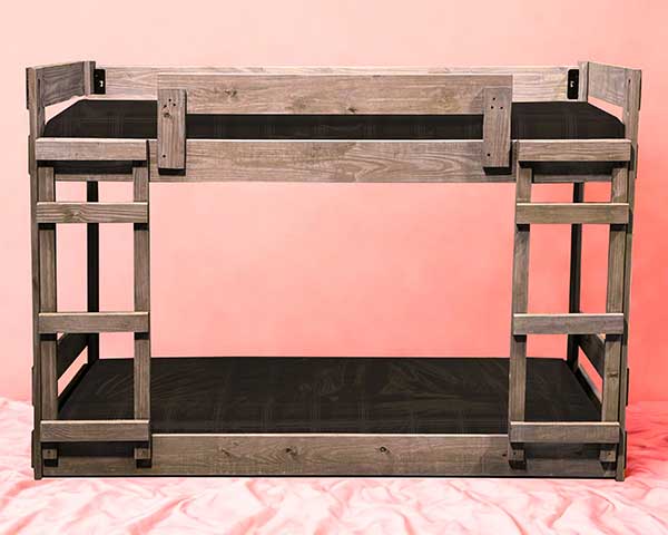 Twin-Over-Twin Boltless Bunk Bed Chestnut