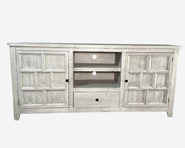 74" TV Stand Wood Bone