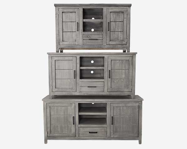 64" TV Stand Wood Grey