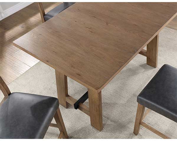 Counter-Height Dining Table With 4 Chairs Wood Brown second view