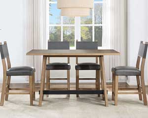 Counter-Height Dining Table With 4 Chairs Wood Brown