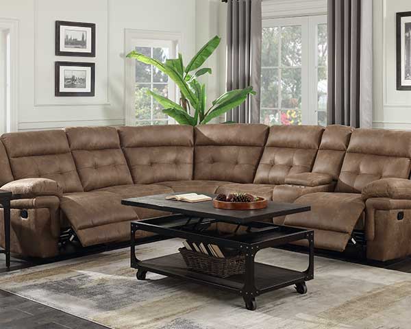 3 Piece Sectional That Reclines In Brown