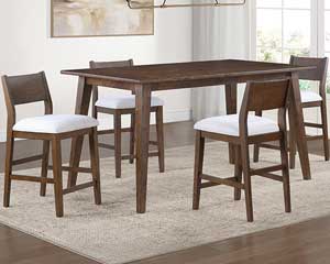rent to own Rectangle Dining Table With 4 Chairs Brown in Lawrence, KS.