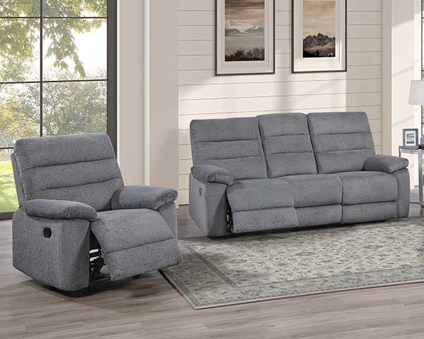 Sofa That Reclines & Glides Grey