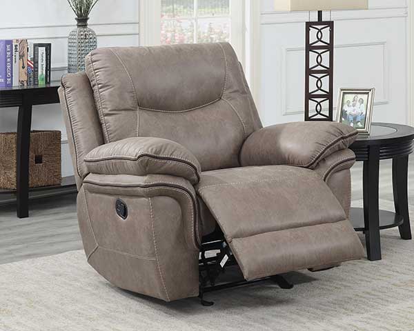 Rocker Recliner Faux Leather Sand