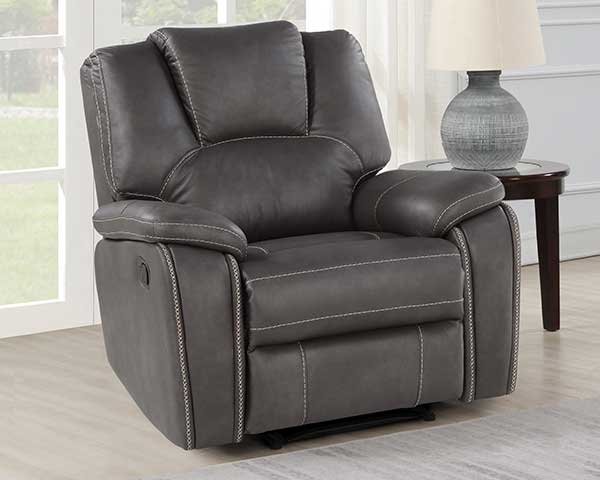Faux-Leather Rocker Recliner Charcoal