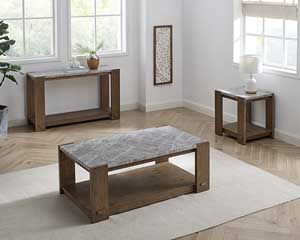 Wood Coffee Table Stone Grey