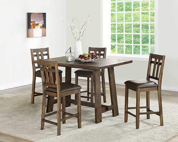 Counter Height Wood Dining Table With 6 Chairs