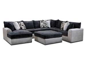Sectional With Ottoman 4 Piece Bently Ash